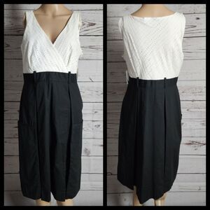 Ellen Tracy Sleeveless Cotton Dress 10 NWT